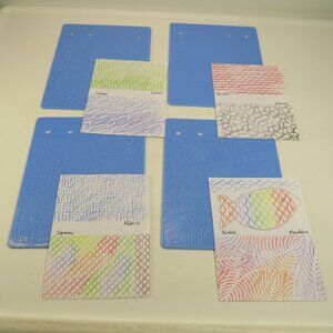 Fiskars Texture (4) Plates (thick) 7x5.75"  (8) DIFFERENT DESIGNS #1